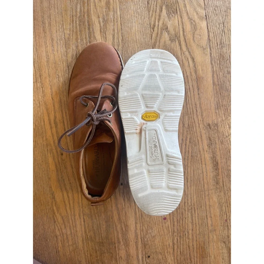 Samuel Hubbard Mens Free Tan Leather Oxford Vibram Sole 8.5‎ M Waxhide Walking